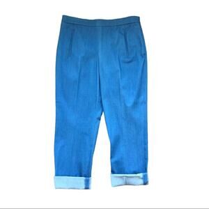 NEW Doncaster blue high waisted straight leg classic office preppy pants 12